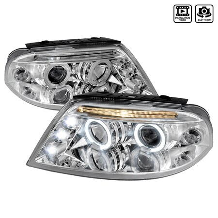Spec-D Tuning 01-05 Volkswagen Passat Halo LED Projector Chrome LHP-PAS01-TM